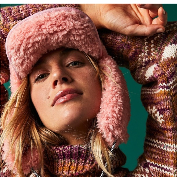 Free people KANGOL pink trapper hat new without tags one size - Picture 7 of 10